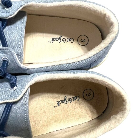 Cat & Jack Sz 3 Blue Boat Shoes - Picture 5 of 7